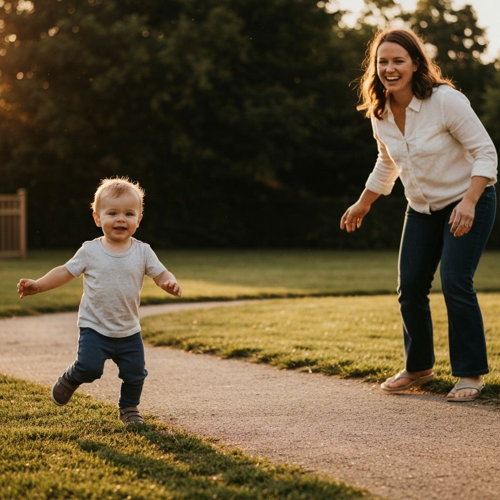 Parent watching child grow