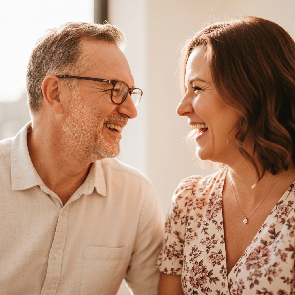 People connecting in conversation