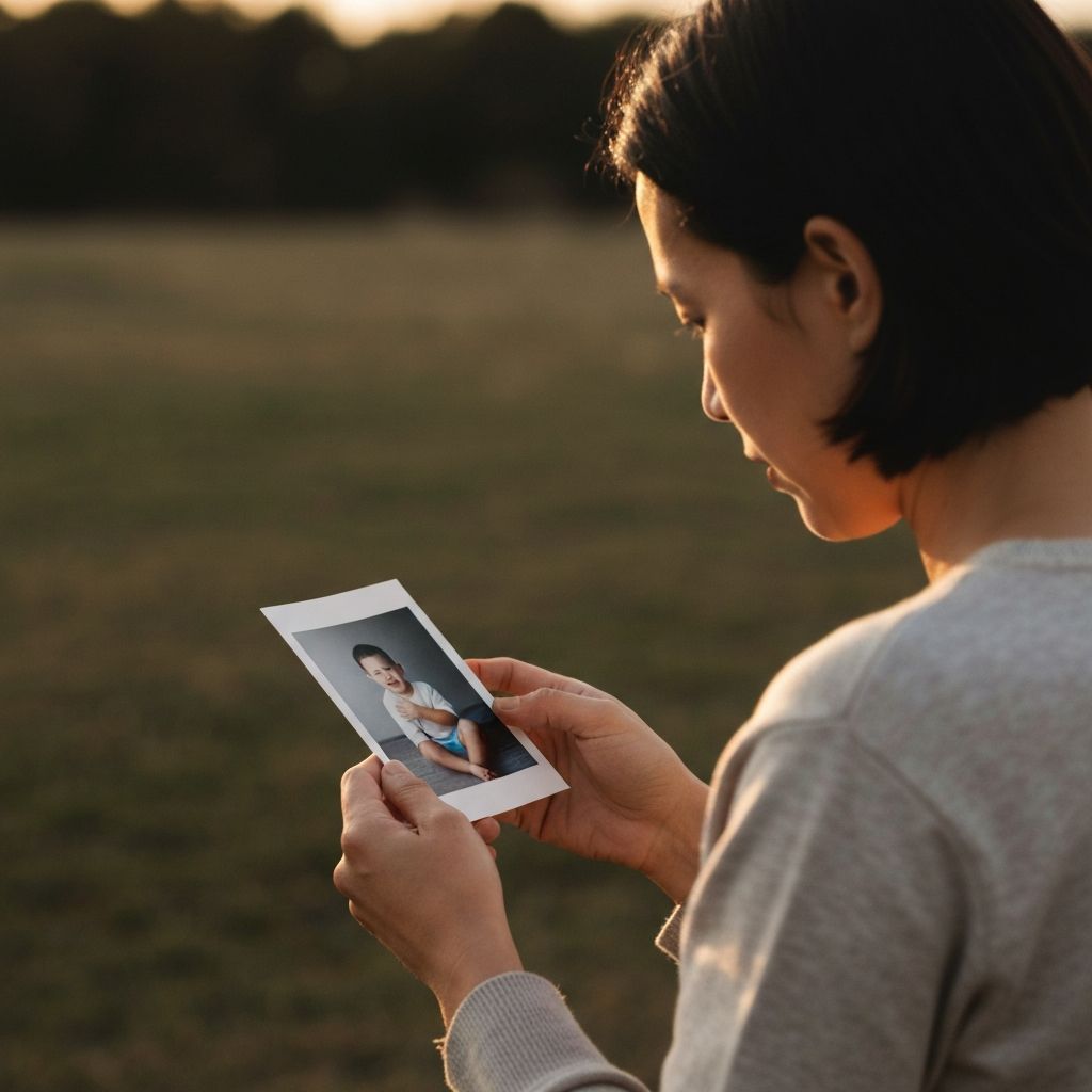 Parent reflecting on a meaningful photo